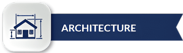 Architecture icon with house blueprint design.